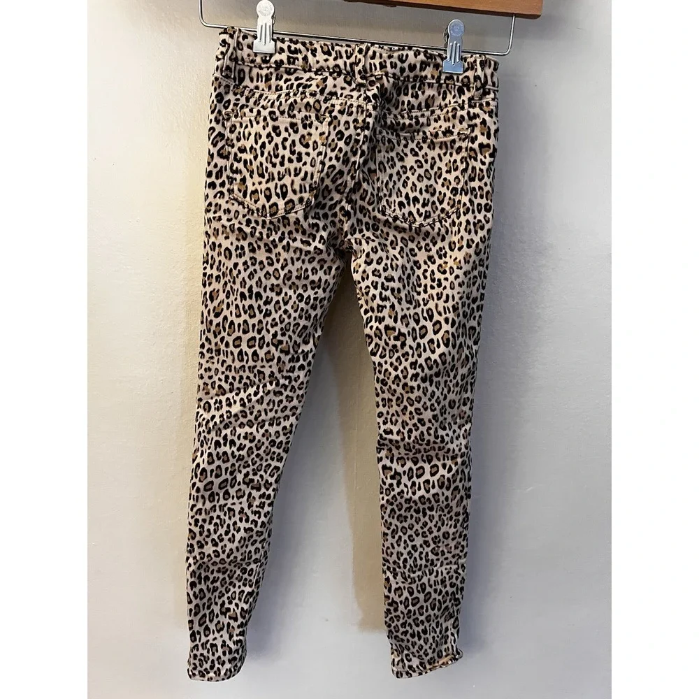 GAP Girls Kids Size 10 Pants Chinos Animal Print Adjustable Waist Stretch